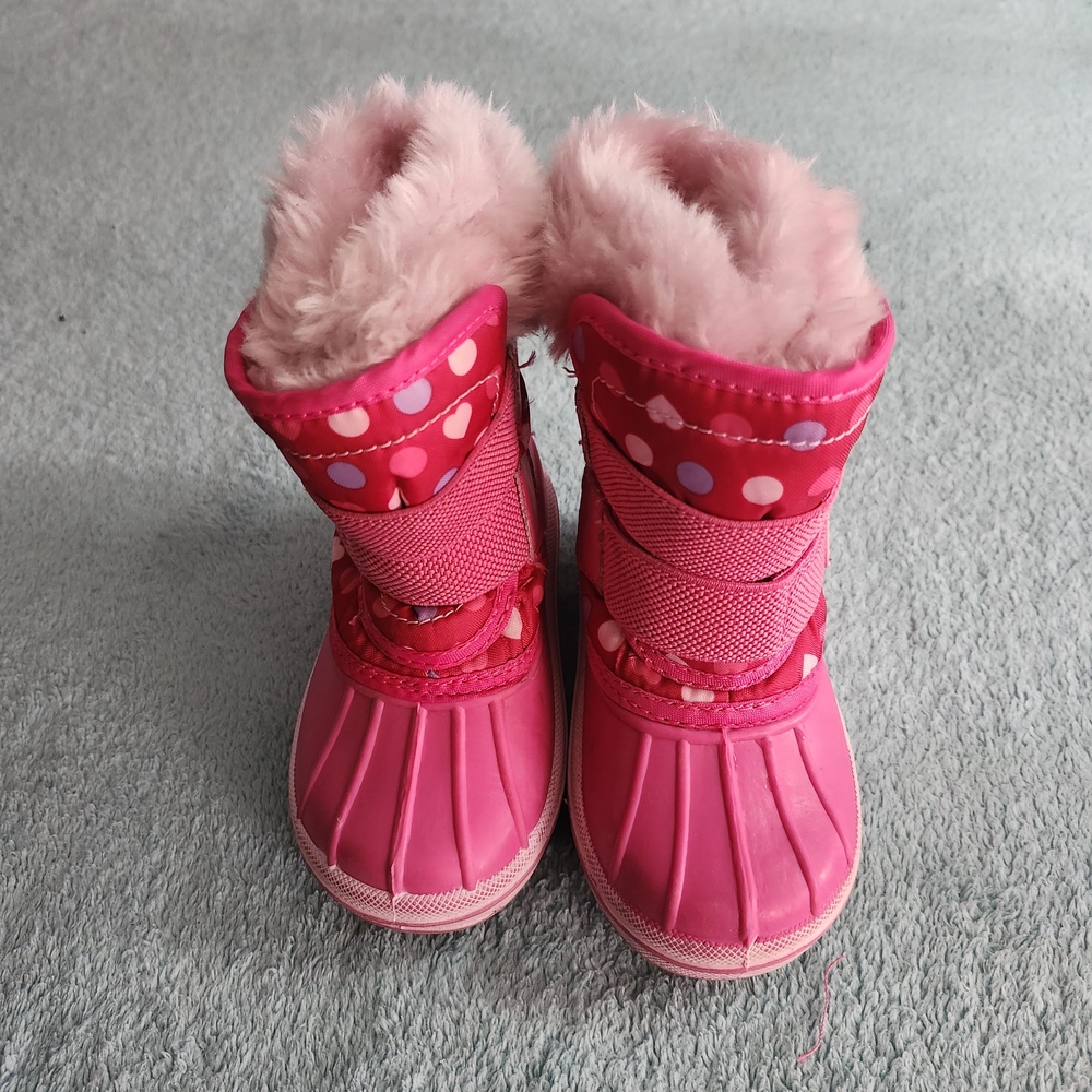 Circo Pink Polka Dot Kids Rain & Snow Boots